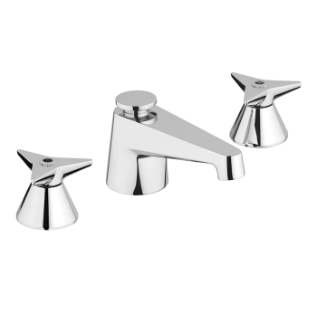 3-holes basin mixer with ceramic discs valves and 5/4” pop-up waste
