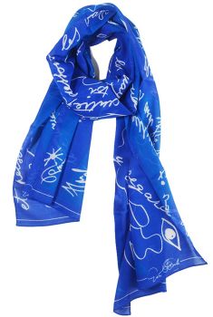 Blue cotton scarf - Poesia del Mare
